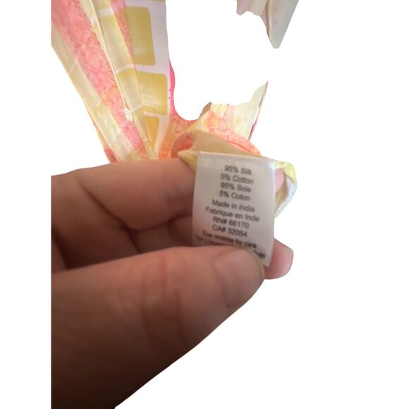 Anthropologie Niki Tlanapan Womens Multicolor Short-Sleeve Silk Blend Blouse Wit - Picture 5 of 6